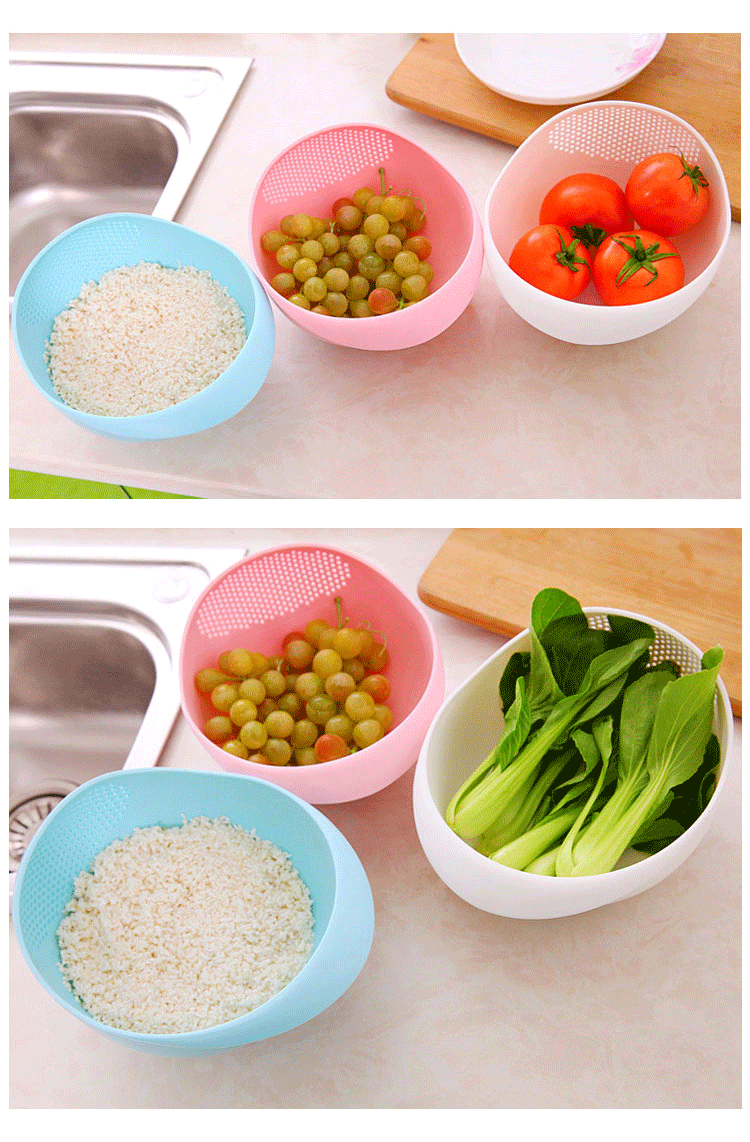 A collection of fresh ingredients including tomatoes, green grapes, and celery displayed in various colored bowls on a kitche