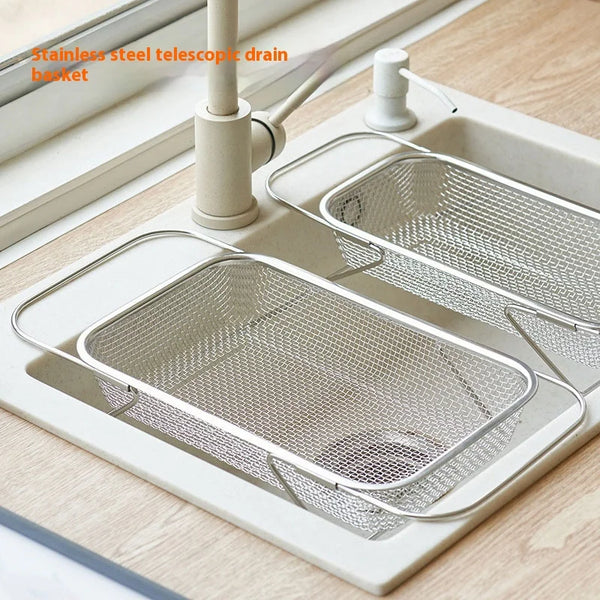 Stainless Steel Drain Basket for Kitchen and Tableware