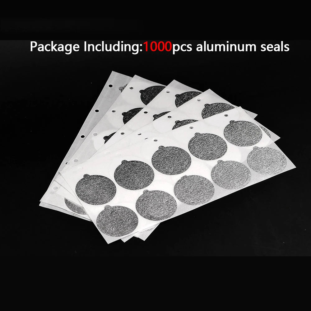 طرد يحتوي على 1000 قطعة من الأغطية أو الأختام الألومنيوم القابلة لإعادة الاستخدام.