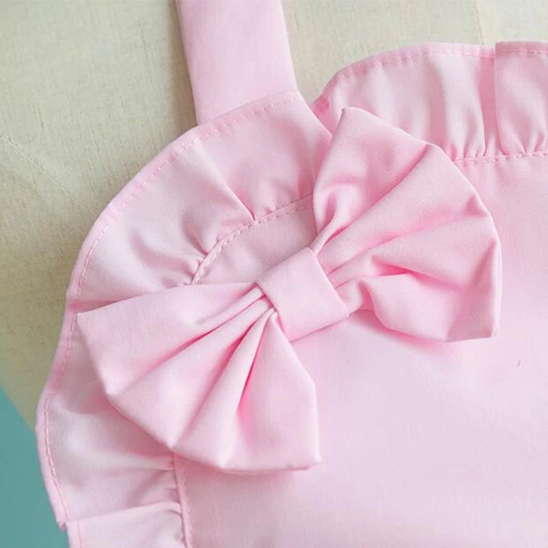 Pink princess heart bow apron for salon and home use