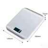 A silver digital kitchen scale shown from above with measurements and unit indicators.