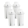 Four white replacement water filters for Brita pitchers and dispensers