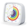 A white visual countdown timer with a colorful arc and a light-sensitive sensor.