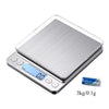 A silver precision digital kitchen scale displaying a measurement of 0.0 and marked for 3kg/0.1g.
