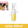 White 500ml 2-in-1 Kitchen Oil Spray Dispenser bottle with a spray nozzle