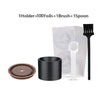 A set of reusable Nespresso Vertuo capsule kit including a holder, foils, brush, and spoon.