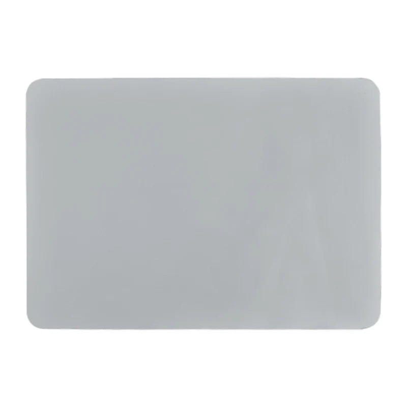 A rectangular, smooth gray silicone craft mat used for jewelry and baking.