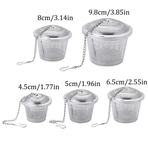 Silber-Edelstahl-Teeblatt-Sieb mit Kette für Tee