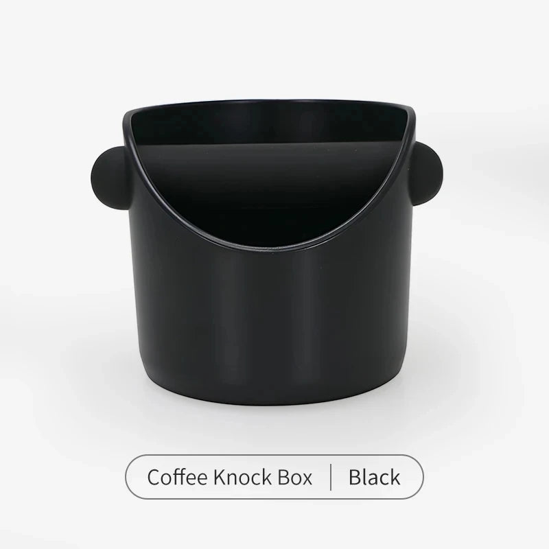 A black coffee knock box designed for espresso grounds.