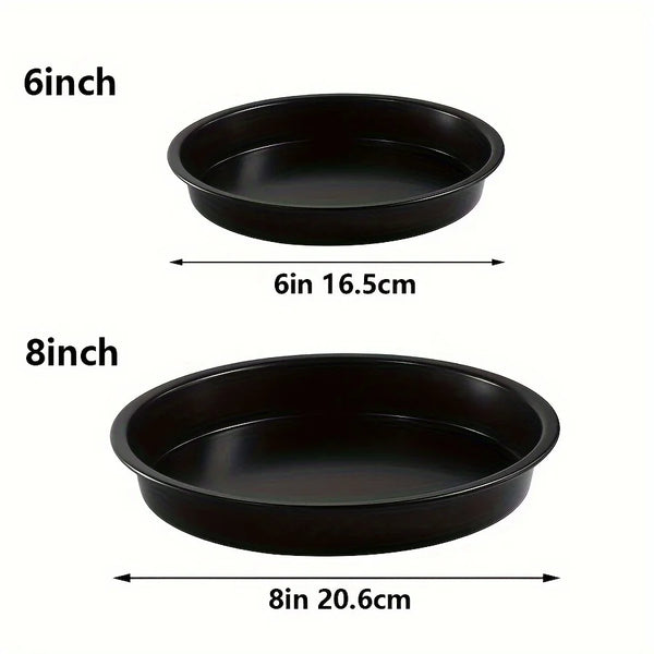 Ein Set aus zwei antihaftbeschichteten Edelhstein-Pizza-Backblechen, eines mit 15 cm und eines mit 20 cm.