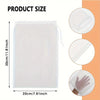White reusable mesh strainer bag showing the product size and detail views.