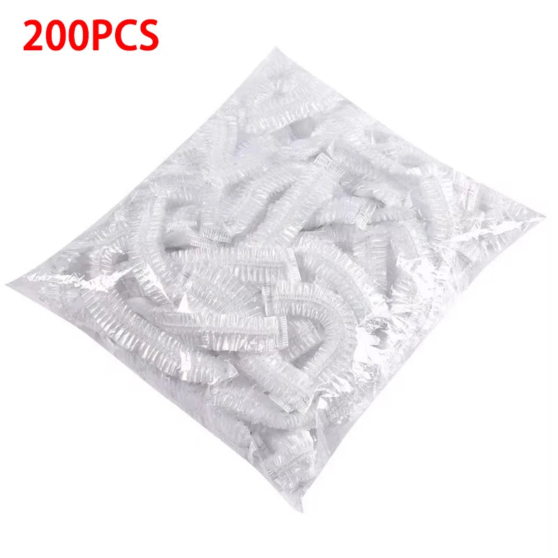 A pile of 200 clear reusable food storage bags.
