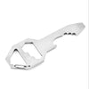 Stainless steel multi-tool with a serrated blade and ruler markings.