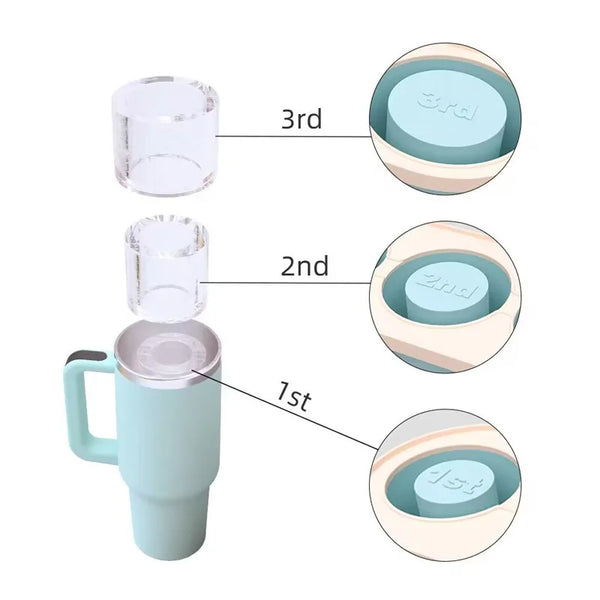 Set aus drei Silikon-Eiswürfelformen mit Gittermustern für Tumbler.