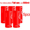Five red silicone beer can sleeves for 330ml, 355ml tall cans.