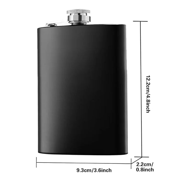 Schwarze Edelstahlflasche mit silbernem Deckel und Kunstmuster