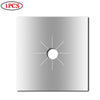 A single stainless steel gas stove protector liner with a star-shaped cutout design.