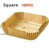 Square baking liner in beige silicone with a fluted edge, measuring 20cm by 16cm.