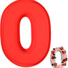 A red 3D large number cake mold shaped like the digit zero.