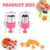 A set of silicone cutting molds for pressing fruit and vegetable juice, showing various shapes like stars and discs.