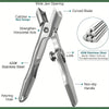 A close-up view of a heavy-duty stainless steel nail clipper showing various features like the curved blade, strengthening ax