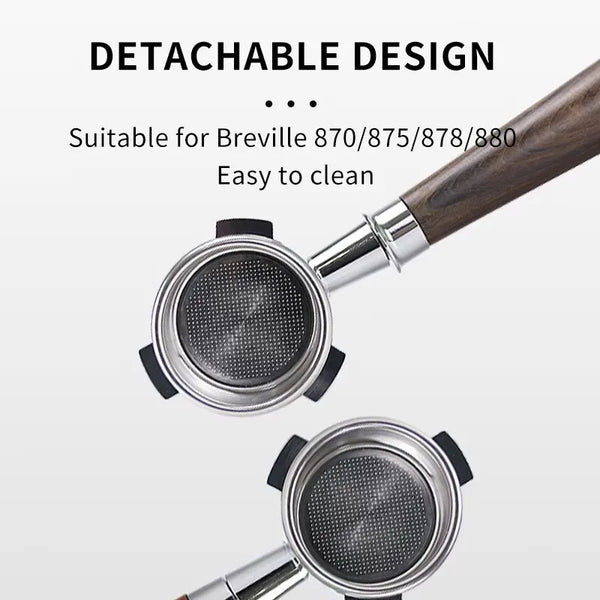 Abnehmbare Portafilter-Korb- und Griffbaugruppe für Breville Espressomaschinen.