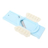 Light blue multi-functional vegetable slicer and grater set with plastic handles