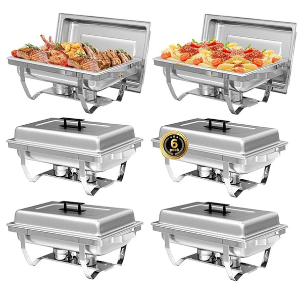 Set professioneller Edelstahl-Kübel und Servierteller für Buffets