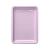 A rectangular stainless steel professional nail art and dental tool tray in light purple.