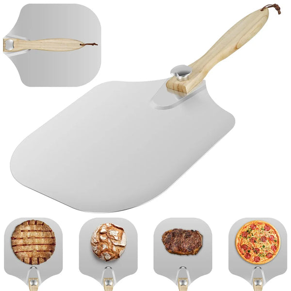 Aluminium- und Holz-Pizza-Schaufel mit Griff zum Backen
