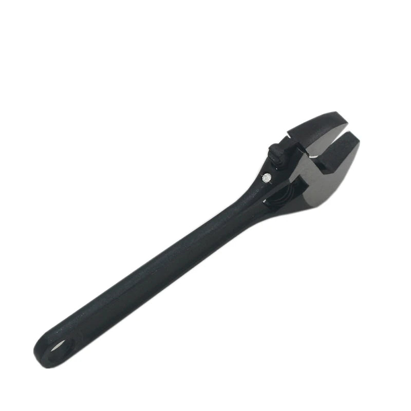 A black compact mini adjustable spanner wrench tool.
