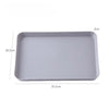 A rectangular gray plastic serving tray with dimensions 35.5cm long and 2cm high.