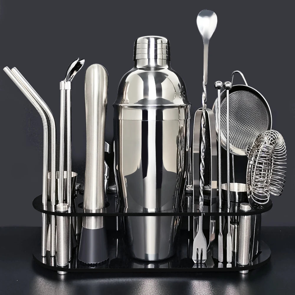 Professionelles Cocktail-Shaker-Set aus Edelstahl mit Shakers, Sieben und Stampfern