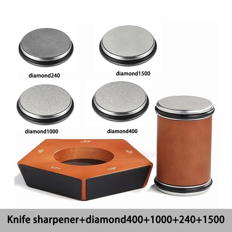 Set of diamond sharpeners including diamond 400, 1000, 240, and 1500 for knife sharpening