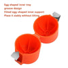 Orange egg-shaped inner tray with groove design and fitted support for stable placement.