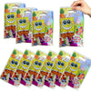 A set of disposable party favors featuring SpongeBob characters in various colors and designs.