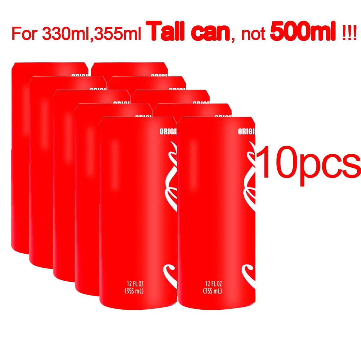 A set of ten red silicone beer can sleeves for camouflage