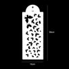 A white plastic cake stencil set featuring various butterfly designs.