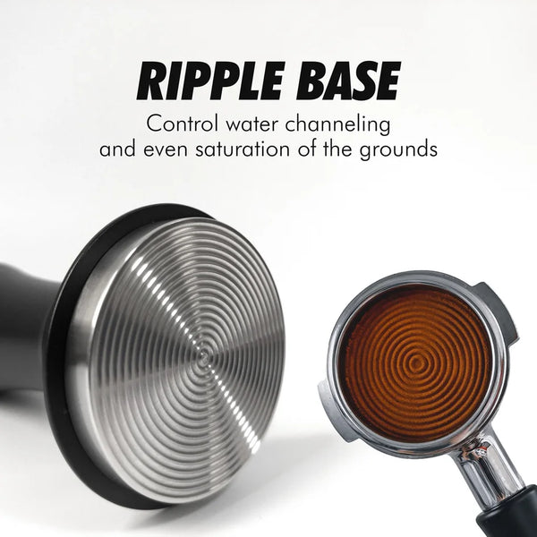Nahaufnahme eines Ripple Base Wasserleitungswerkzeugs mit silberner Oberfläche.