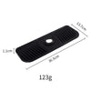 Black silicone sink splash guard mat with dimensions 13.7cm by 36.5cm and weight 123g