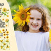 Yellow sunflower pattern UV DTF cup wrap featuring sunflowers and floral elements.
