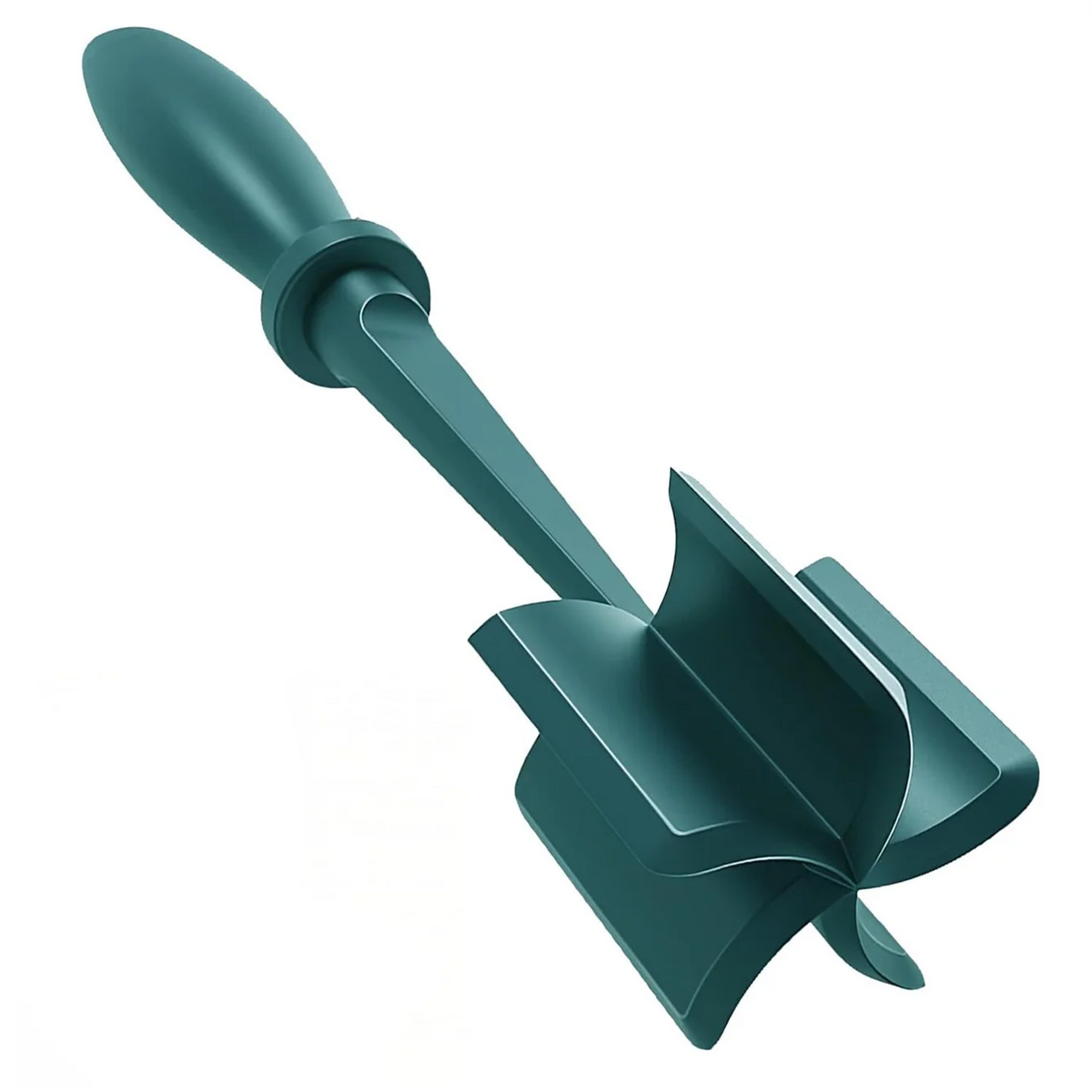 A teal heavy-duty meat chopper and grinder tool shown in a side view.