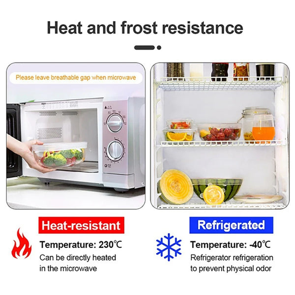 Darstellung der hitze- und frostbeständigen Merkmale eines Mikrowellen- und Kühlschranks, die hitzebeständige und kühlende Fu