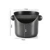 A black espresso knock box with a capacity of 6cm and a total height of 10cm.