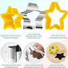 A set of yellow and silver geometric sandwich cutters and sealers with various shapes and features