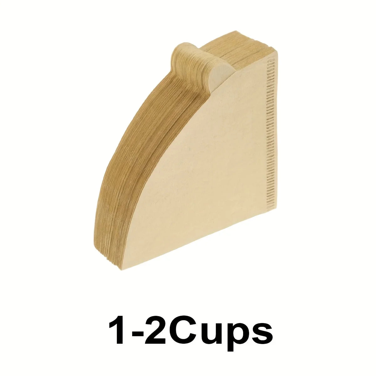 A beige reusable cone coffee filter with a ribbed edge shown from a side angle.
