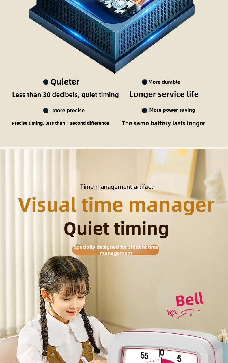 A close-up of a visual time manager device used for student time management, showing the timer display.