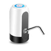 A white and black portable electric water dispenser pump with a chrome handle.
