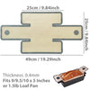 A reusable silicone bread loaf pan liner with a light beige color and a cross shape, measuring 25cm by 49cm.