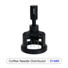 Outil distributeur de aiguille à café noir avec marqueur de 51 mm.